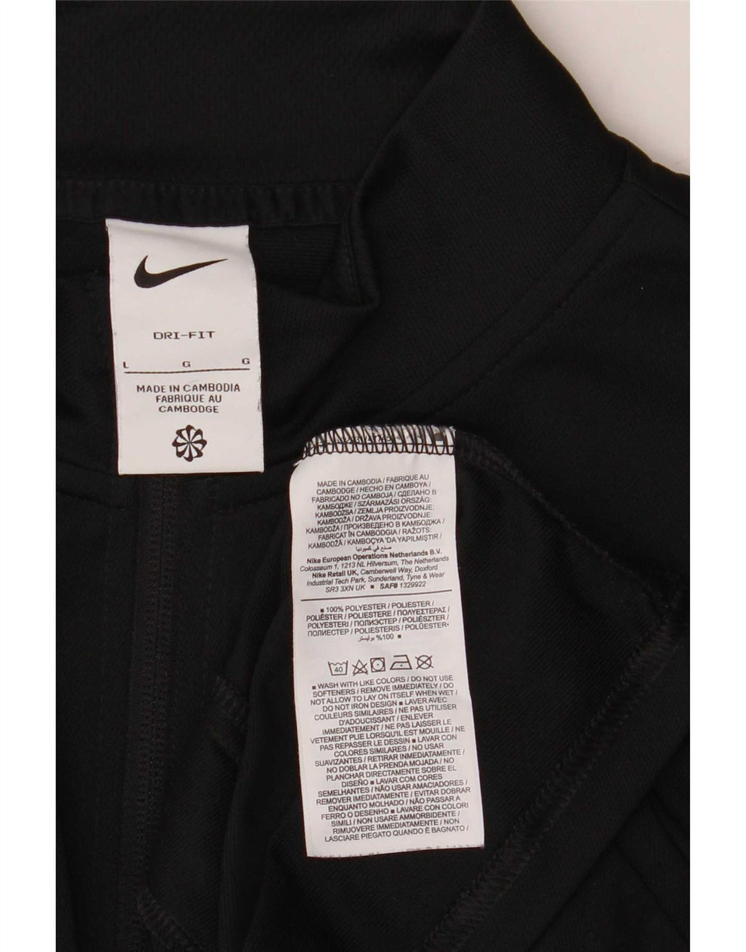 Nike træningsdragt til mænd, topjakke, stor sort polyester