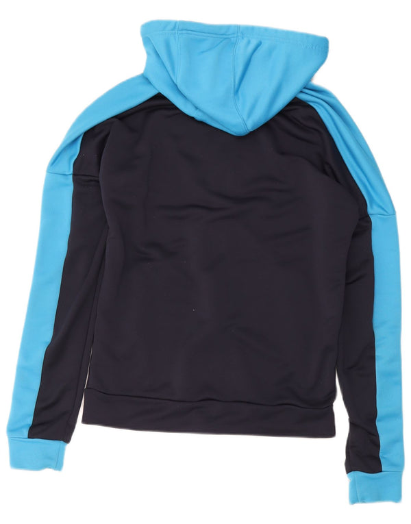 Adidas Hættetrøje med lynlås til mænd, lille marineblå colourblock polyester