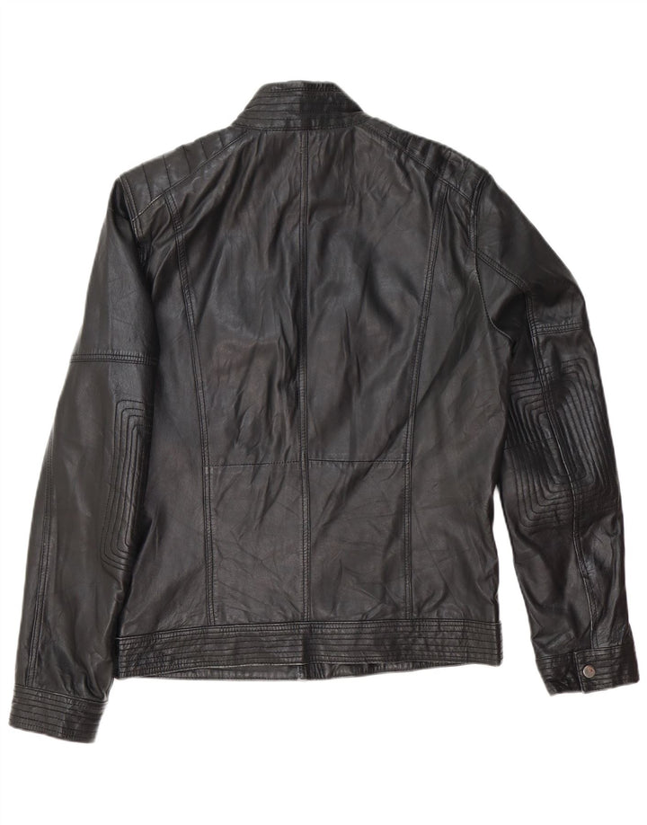 Conbipel Dame Læder Biker Jacket IT 46 Stor Sort Læder