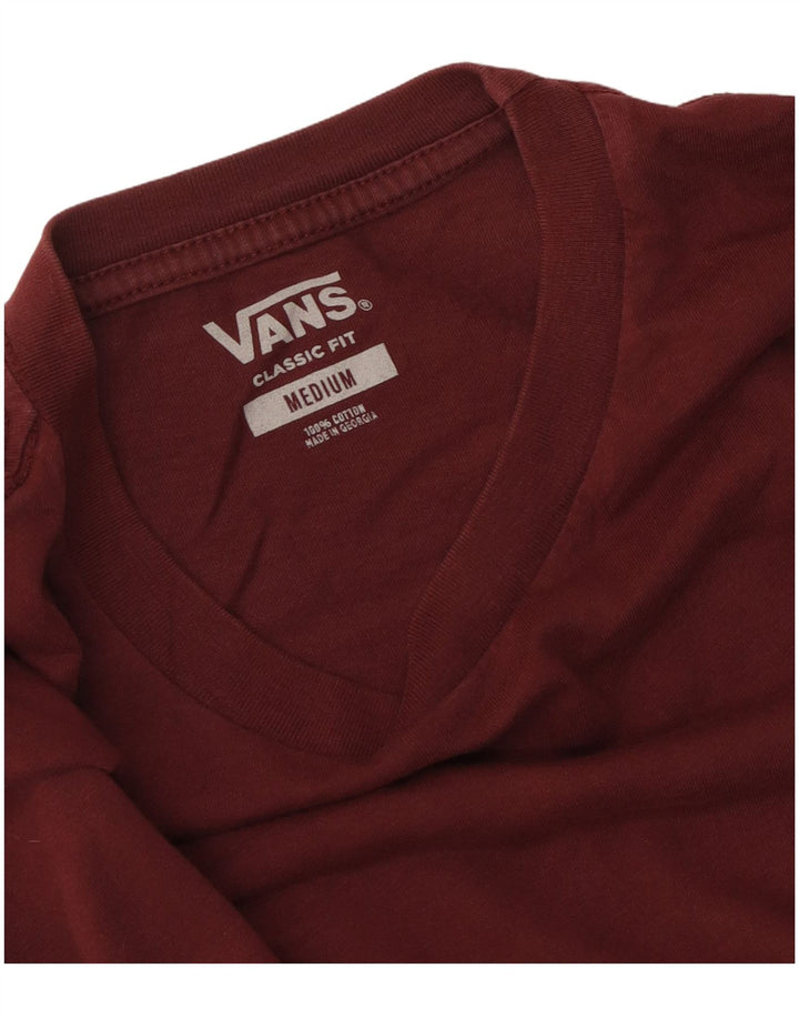Vans Herre Classic Fit T-Shirt Top Medium Maroon Bomuld