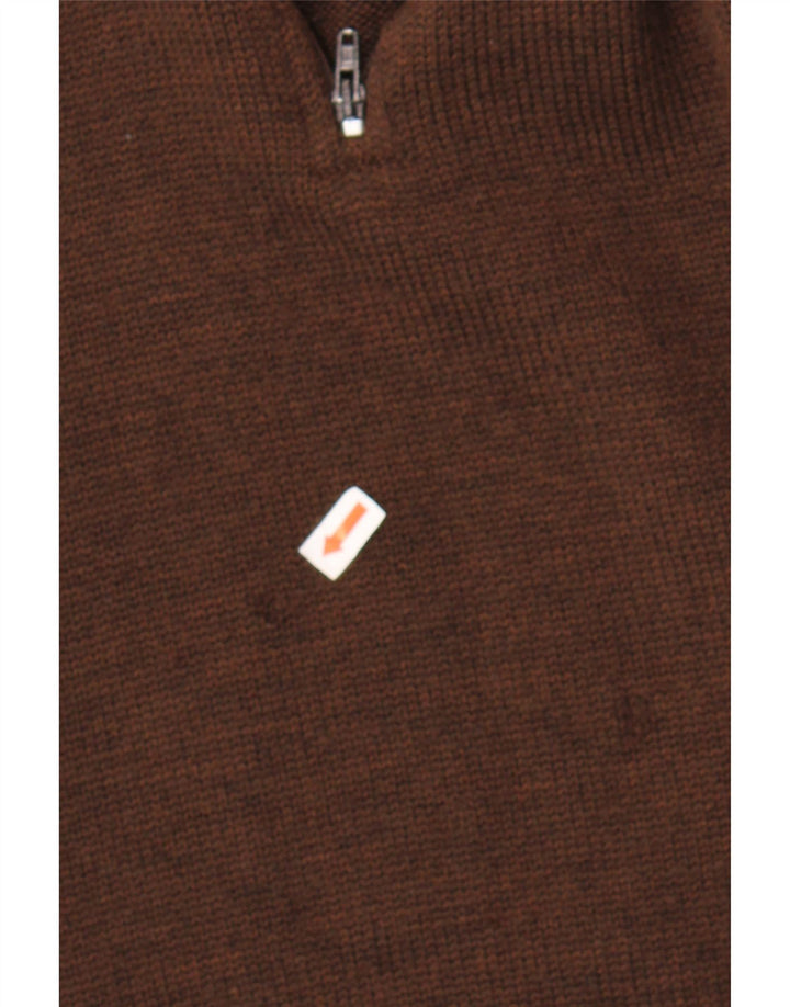 AVIREX Womens Zip Neck Jumper Sweater UK 16 Large Brown Classic Vintage Avirex and Second-Hand Avirex from Messina Hembry 