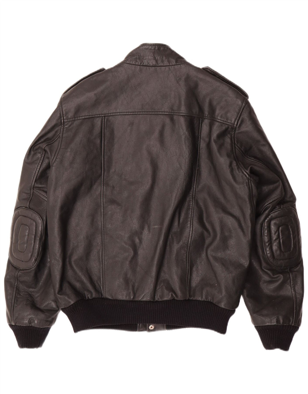 VINTAGE Military Læderjakke til mænd IT 54 2XL Sort Læder