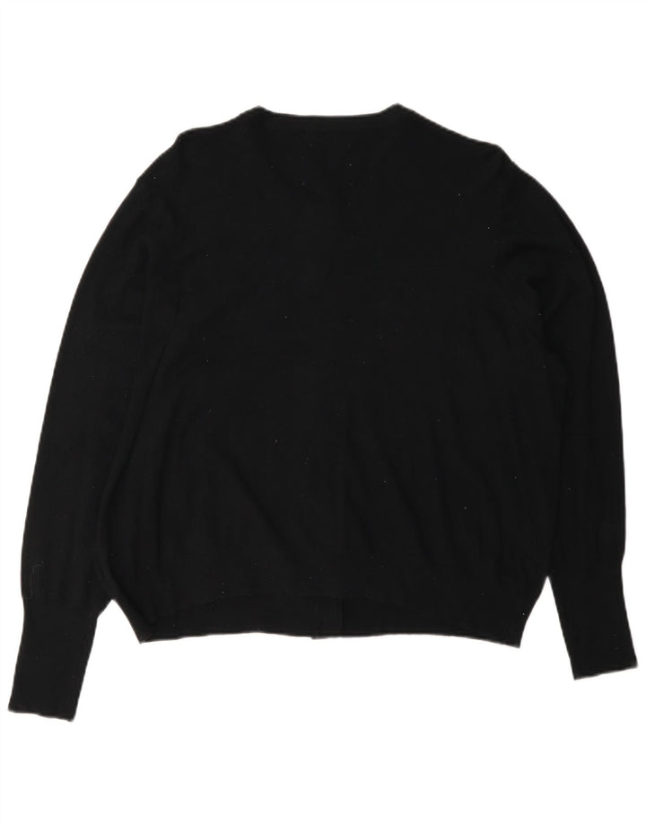Marks & Spencer Dame Cardigan Sweater UK 20 2XL Sort Viscose