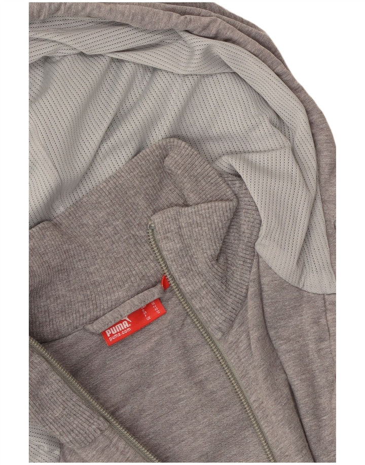 Puma hættetrøje med lynlås til kvinder UK 12 Medium Grey Colourblock