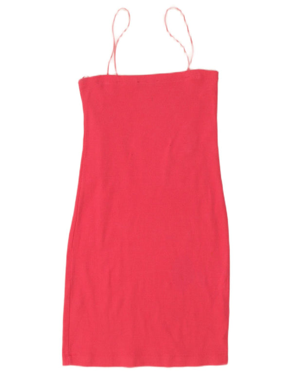 Zara Dame Slip Dress UK 14 Large Pink Bomuld