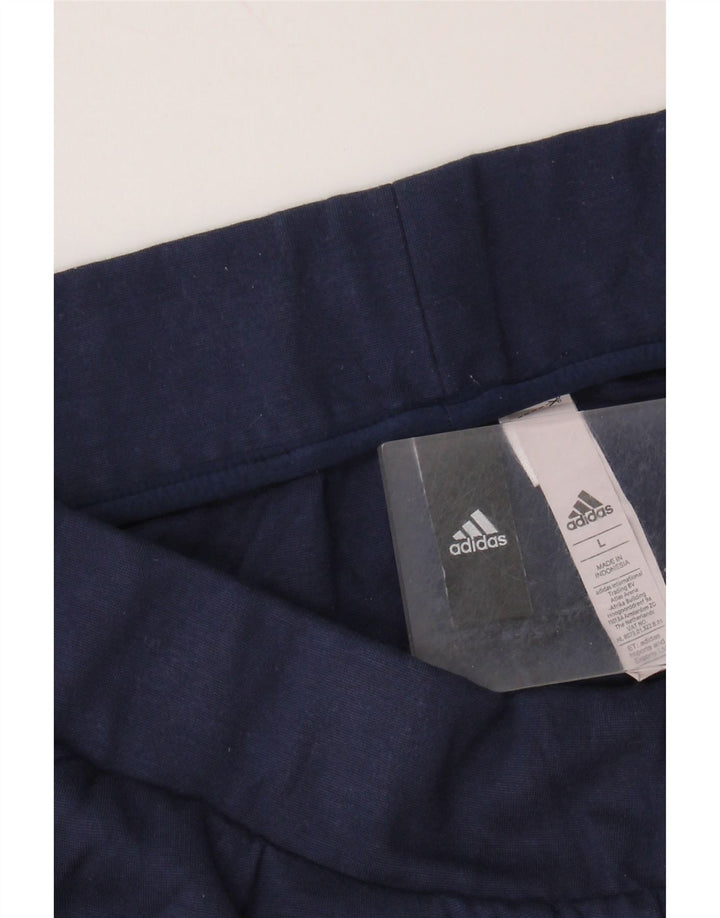 ADIDAS Træningsdragtsbukser til kvinder UK 16 Large Navy Blue Rayon