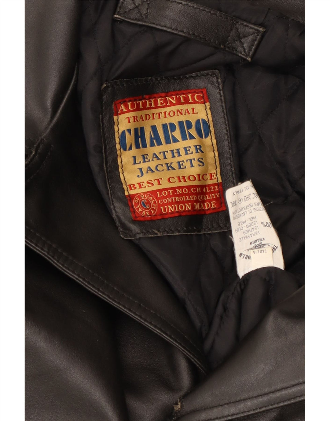 Charro Herre Læderfrakke UK 42 XL Sort Læder