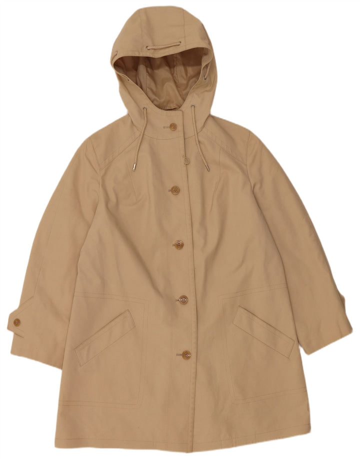 Vintage hættefrakke til kvinder UK 16 Large Beige Polyester