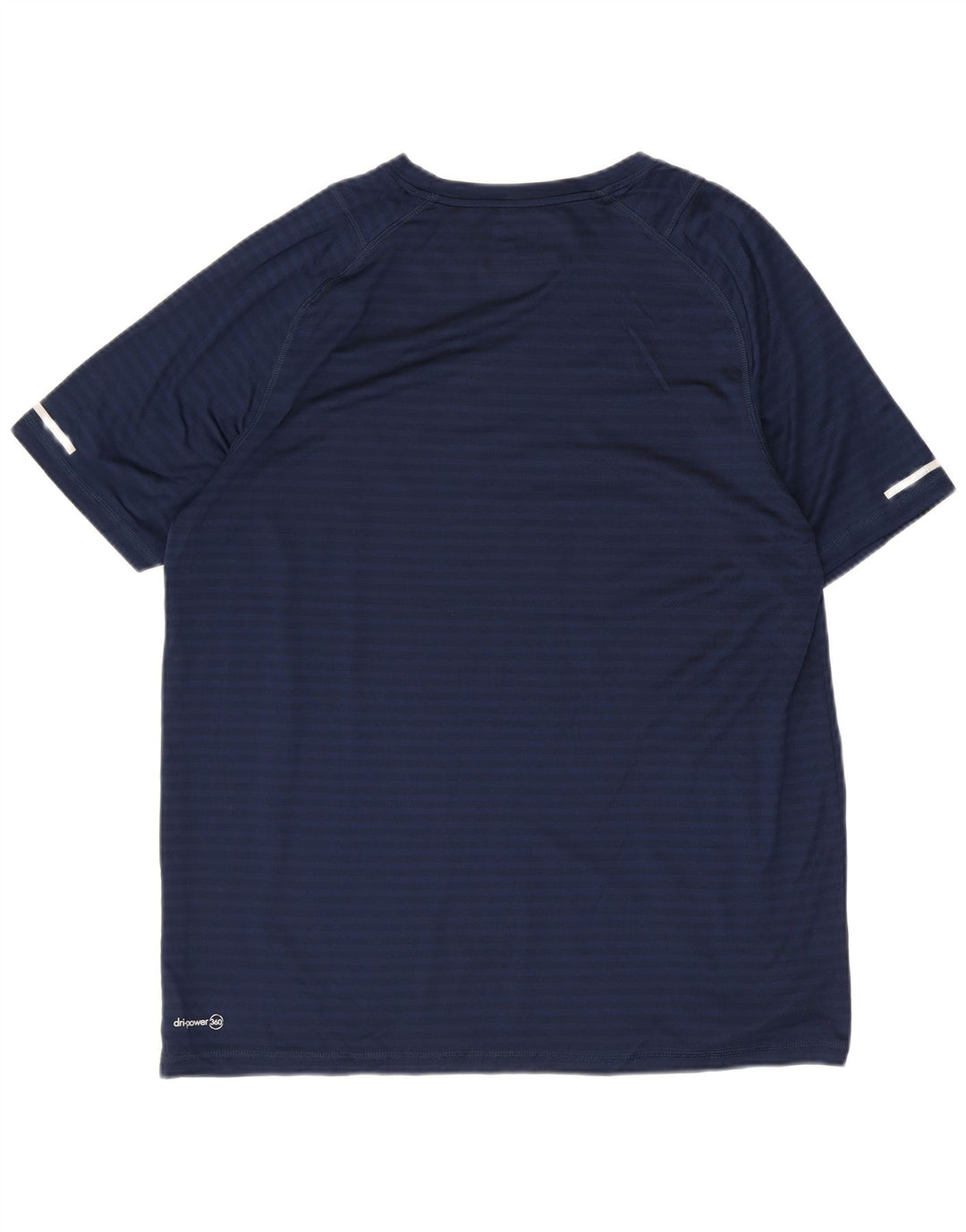 Russell Athletic Herre T-shirt Top Stor marineblå stribet polyester