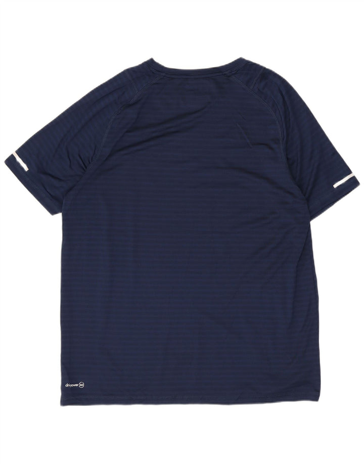 Russell Athletic Herre T-shirt Top Stor marineblå stribet polyester