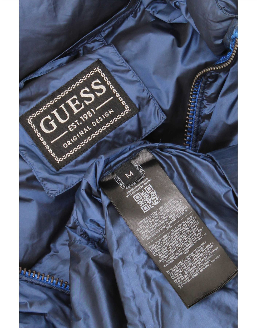 Guess Polstret Herrejakke UK 38 Medium Navy Blue Polyamid