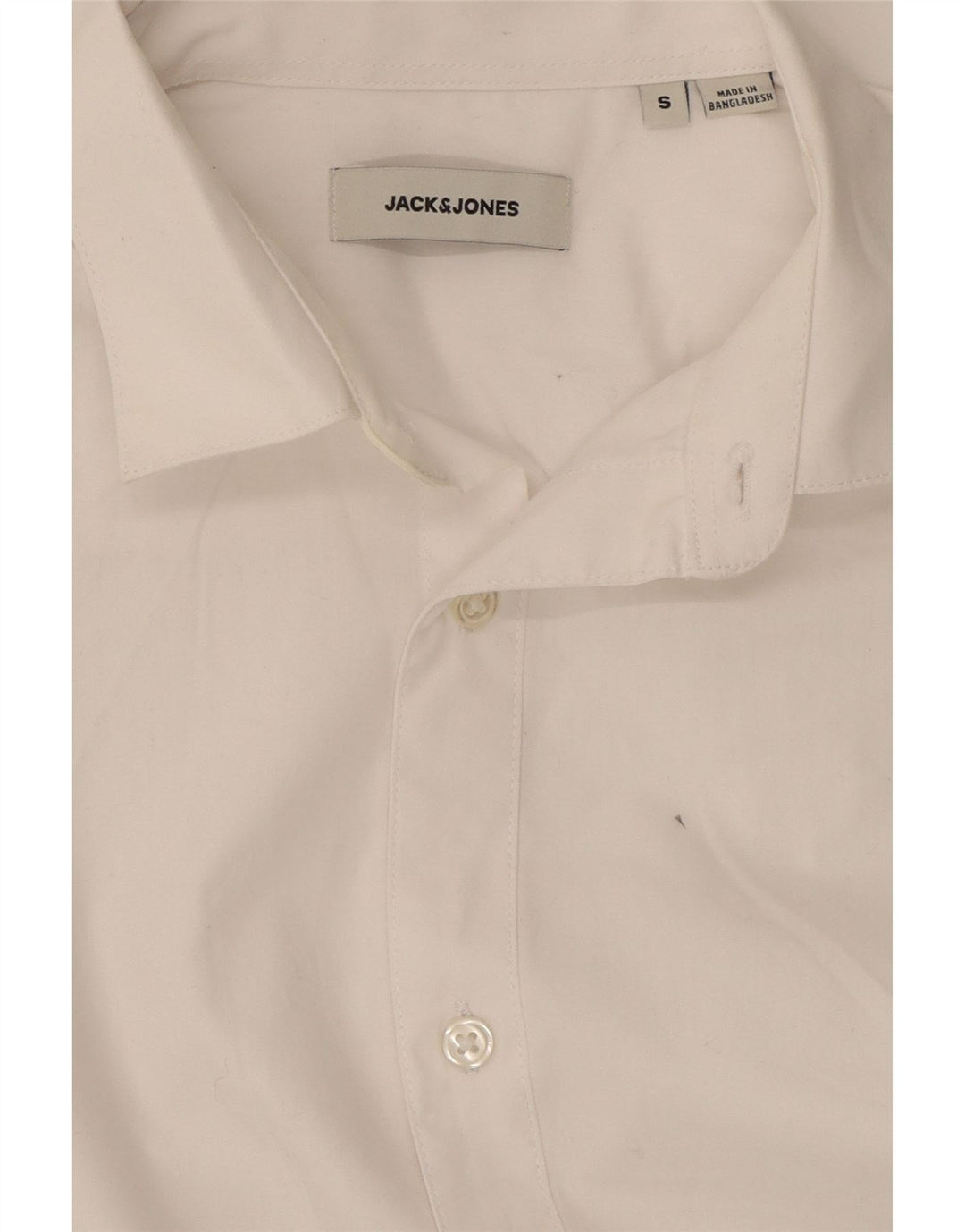 JACK & JONES Mens Shirt Small White Cotton Vintage Jack & Jones and Second-Hand Jack & Jones from Messina Hembry 