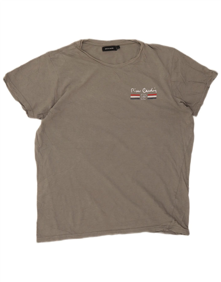 Pierre Cardin Herre Grafisk T-Shirt Top Stor Grå