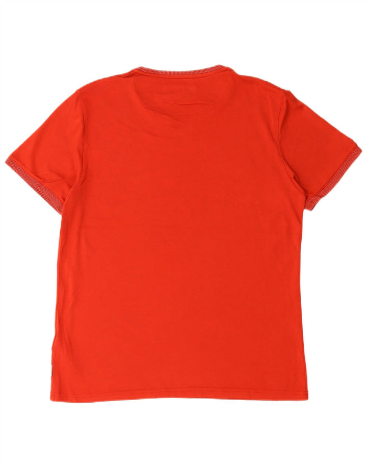 Ted Baker Herre T-Shirt Top Størrelse 4 Stor Rød Bomuld