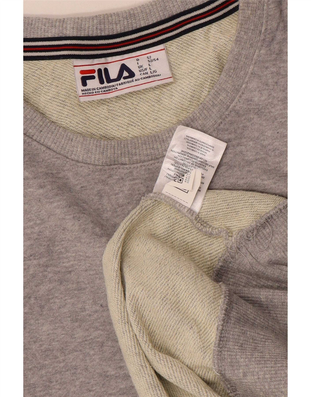 Fila Herre Grafisk Sweatshirt Jumper Stor Grå Polyester