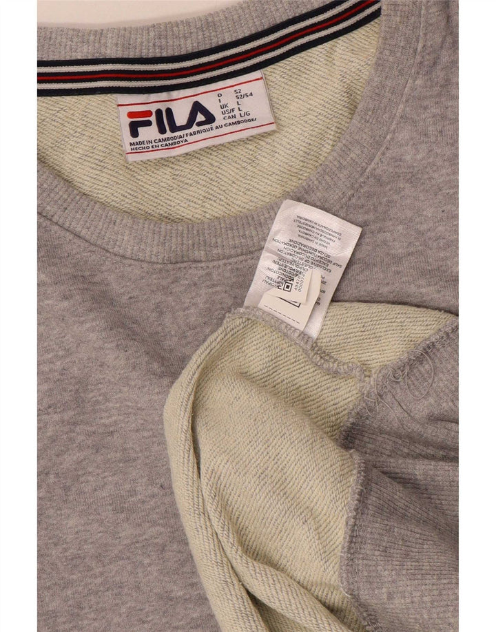 Fila Herre Grafisk Sweatshirt Jumper Stor Grå Polyester