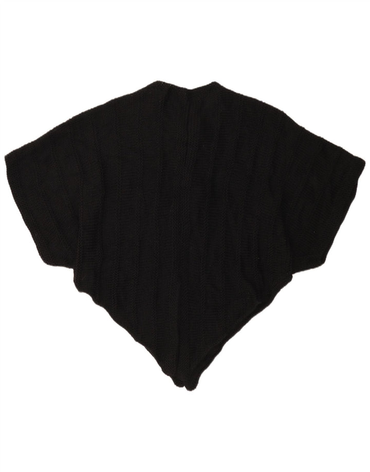 Vintage asymmetrisk ponchotrøje til kvinder One Size Sort