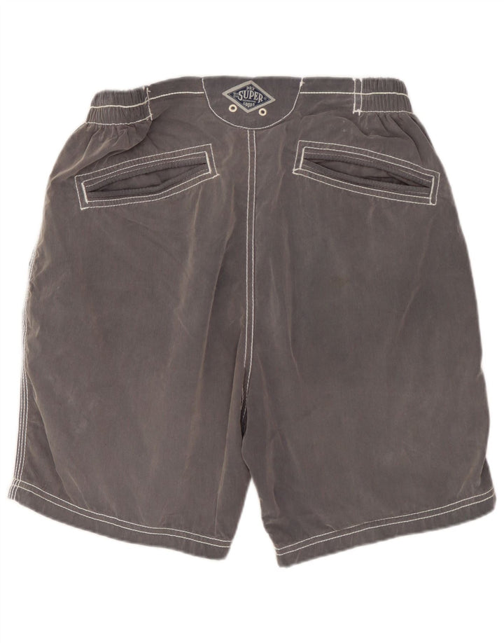 Superdry Grafiske svømmeshorts til mænd mellemgrå Colourblock Bomuld