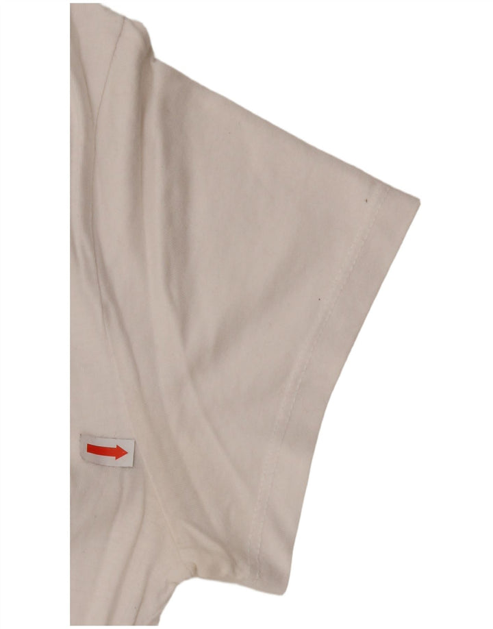 LEVI'S Womens Graphic T-Shirt Top UK 6 XS Off White