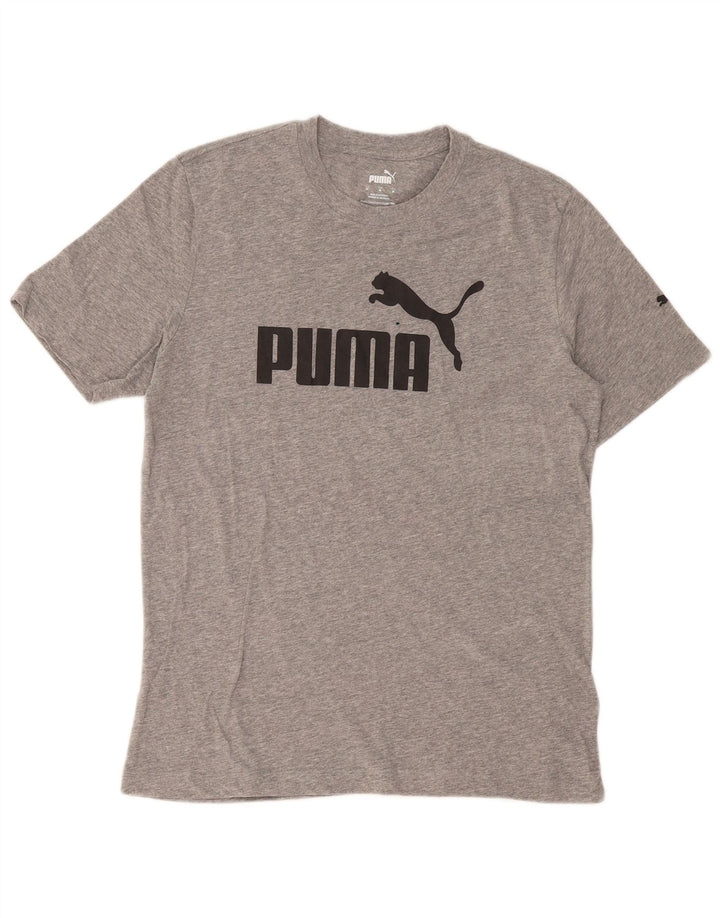 Puma Herre grafisk T-shirt Top mellemgrå bomuld