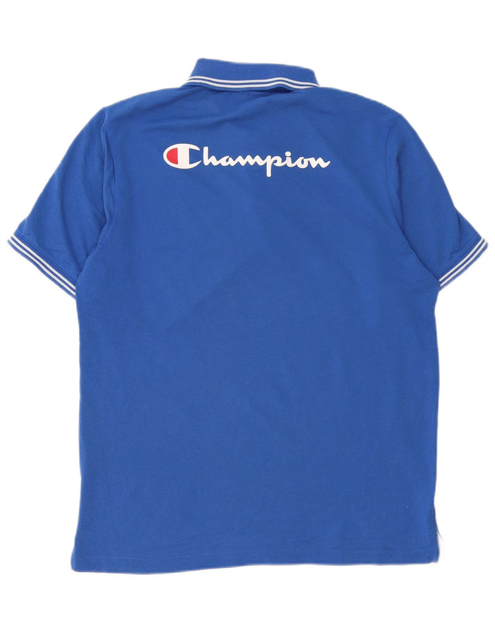 Champion Herre Grafisk Polo Shirt Large Blue