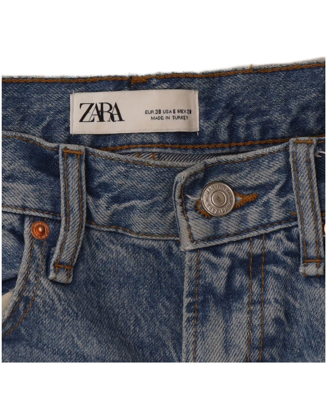 Zara Dame Slim Jeans EU 38 Small W28 L28 Blå Bomuld