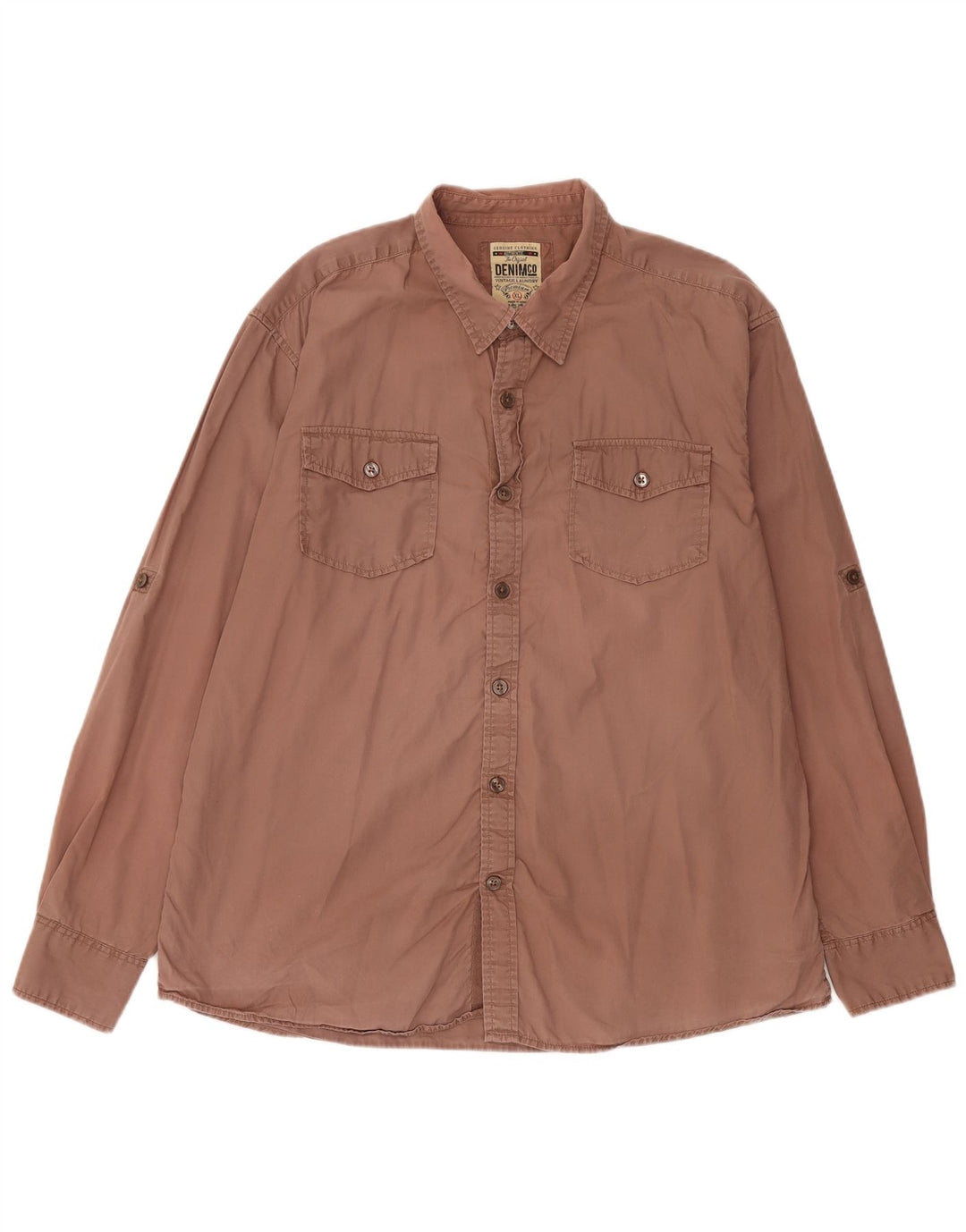 Vintage herreskjorte XL brun bomuld
