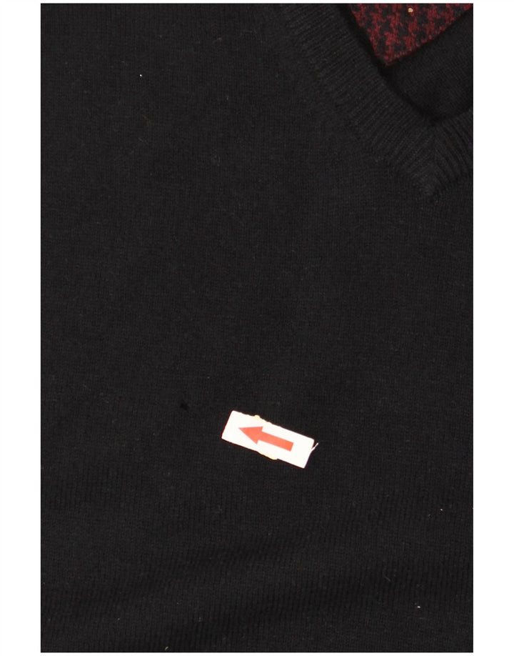 TOMMY HILFIGER Herre V-hals sweater Medium Sort lammeuld