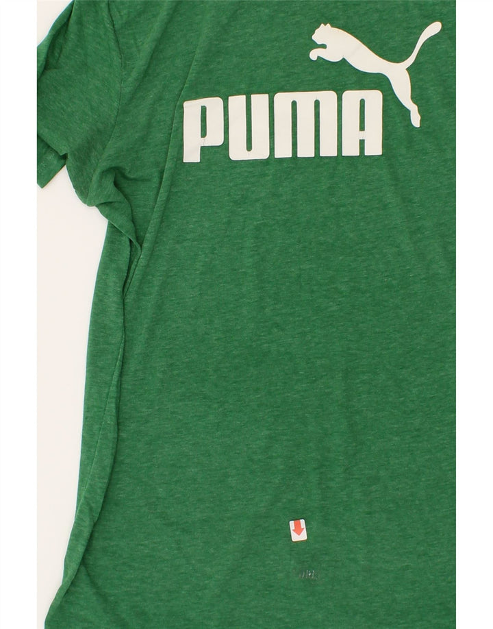 PUMA Mens Graphic T-Shirt Top Small Green Cotton Vintage Puma and Second-Hand Puma from Messina Hembry 