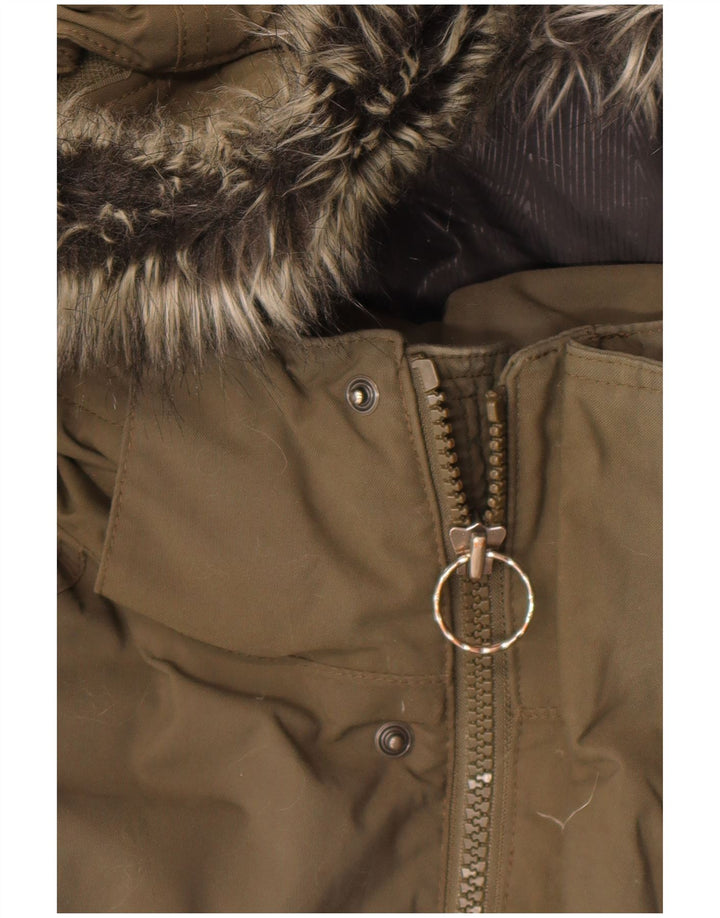 The North Face Herre Hooded Padded Parka Jacket UK 40 Large Khaki Winter