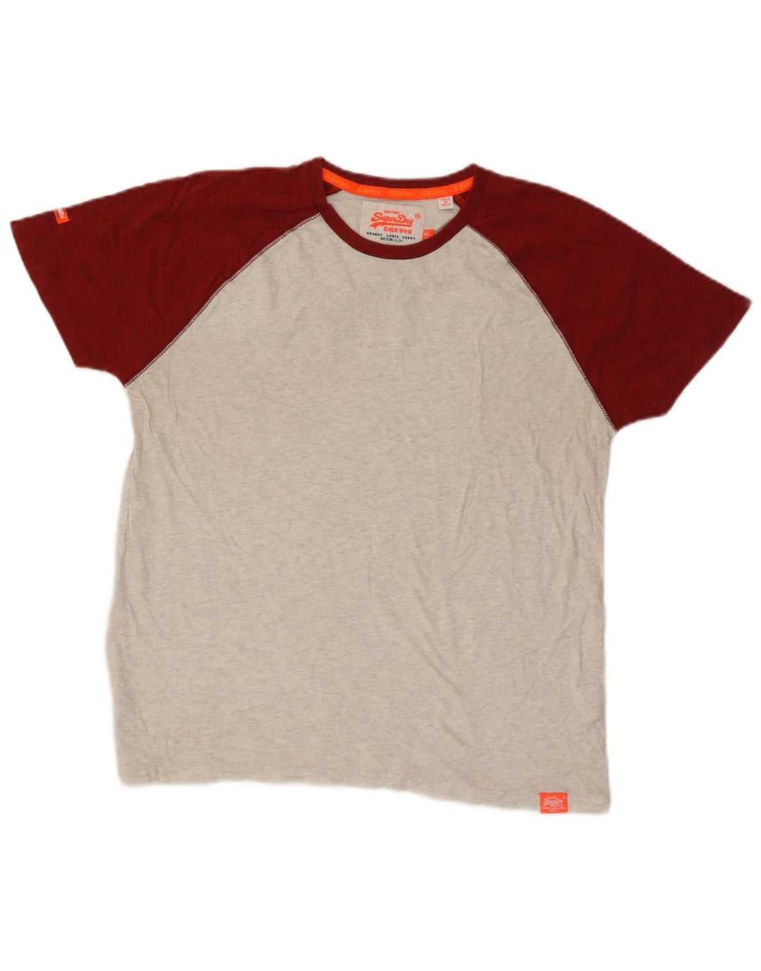 Superdry Herre T-shirt Top XL Grå Colourblock Bomuld