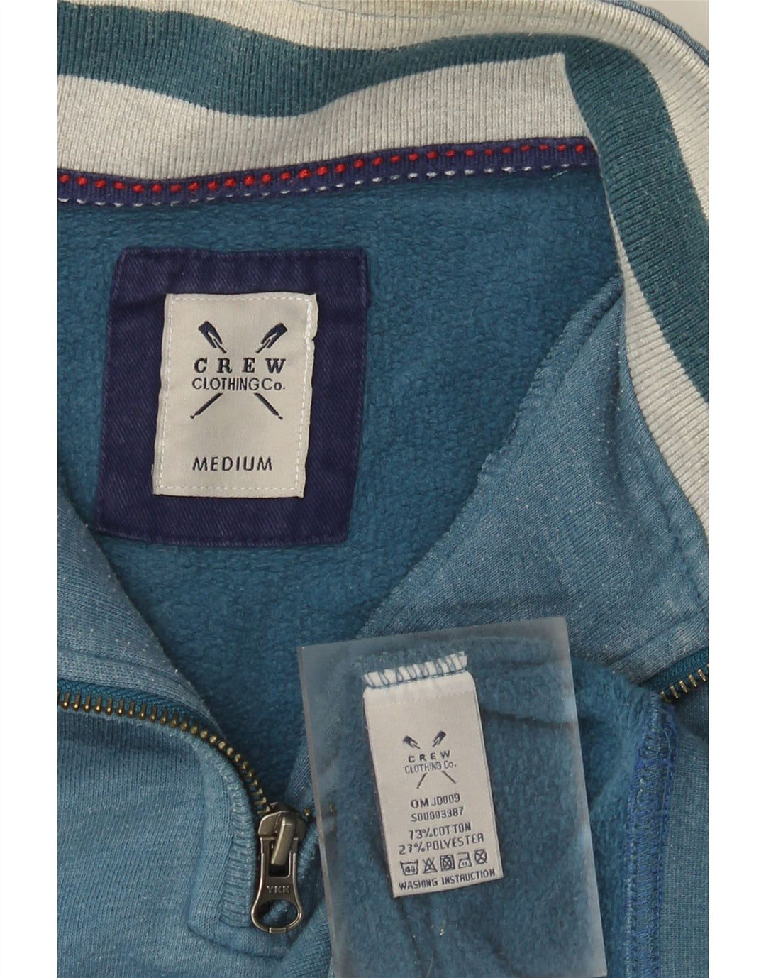 Besætningsbeklædning Herre Zip Neck Sweatshirt Jumper Medium Blå Bomuld