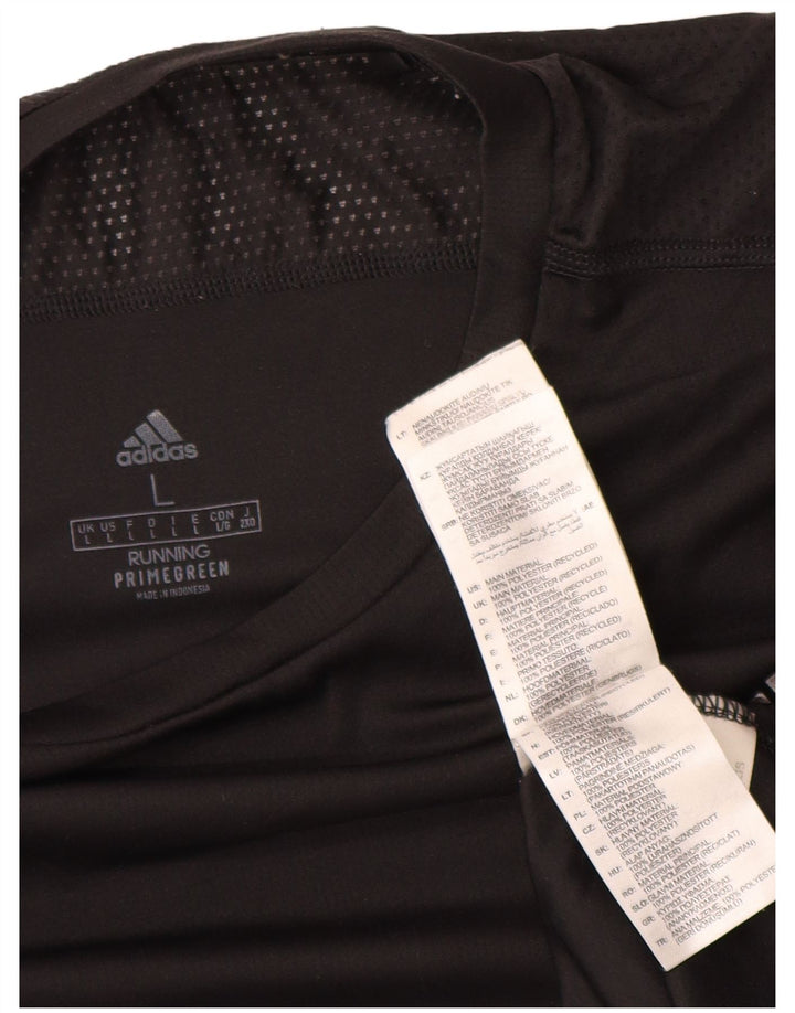 ADIDAS Herre T-Shirt Top Stor Sort Polyester
