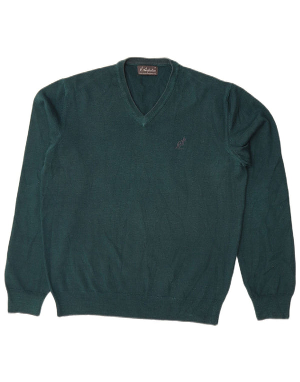 AUSTRALIAN L'ALPINA Herre V-hals sweater mellemgrøn uld