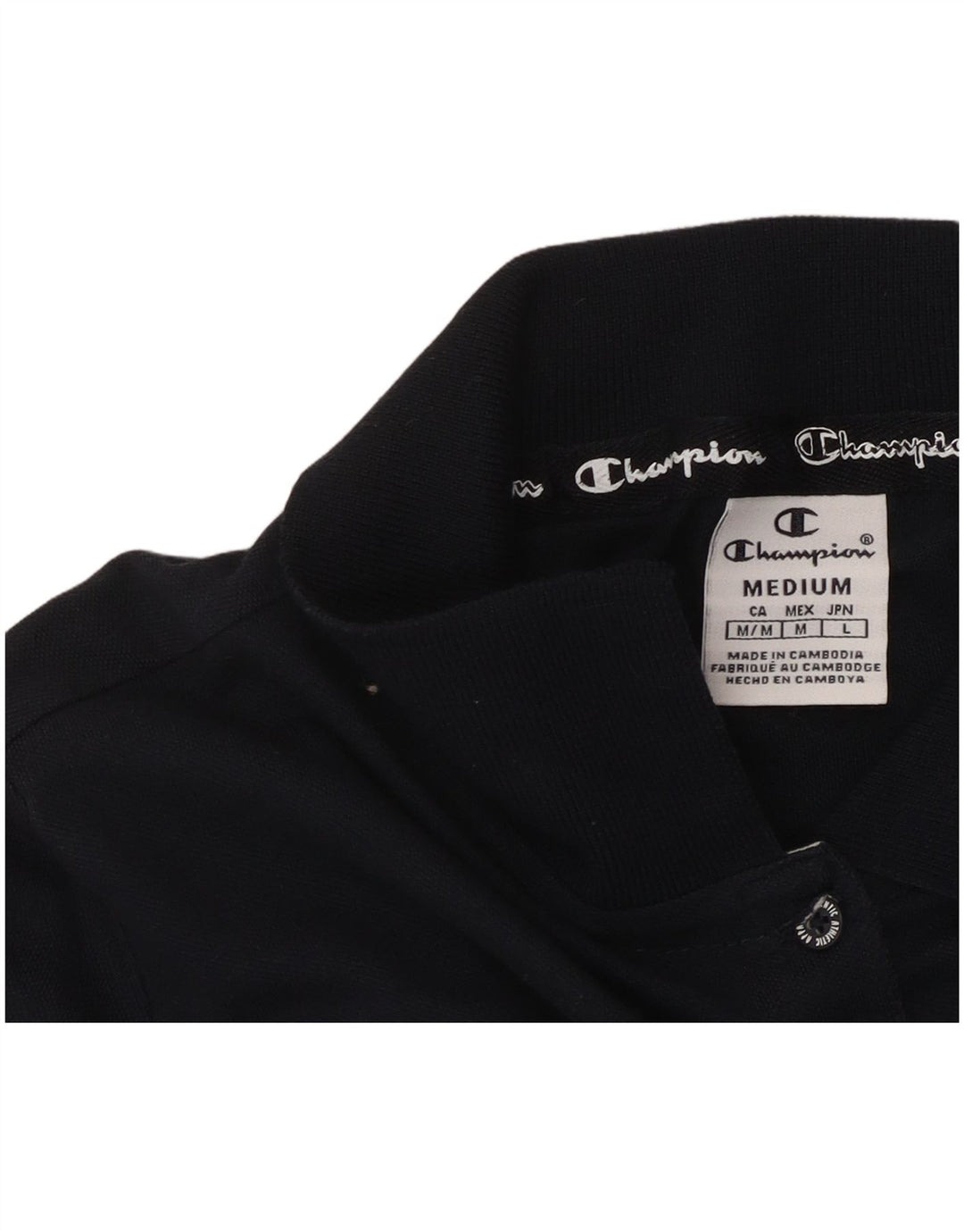 CHAMPION Dame Polo Shirt UK 12 Medium Navy Blue