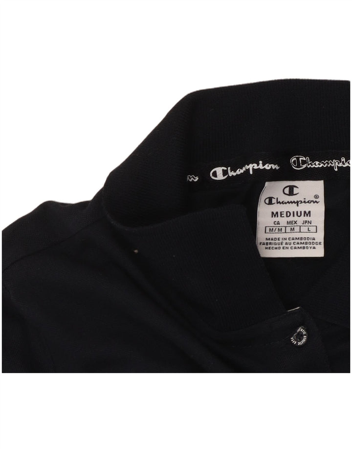 CHAMPION Dame Polo Shirt UK 12 Medium Navy Blue