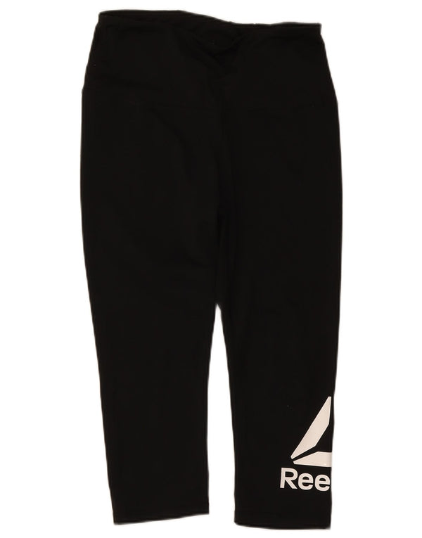 Reebok Womens Grafiske Capri Leggings UK 12 Medium Black