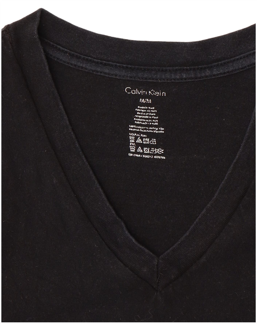 CALVIN KLEIN Herre T-Shirt Top Medium Sort Bomuld