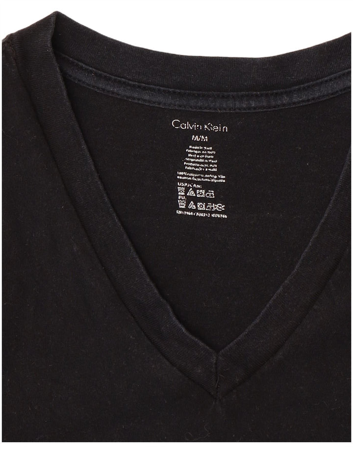 CALVIN KLEIN Herre T-Shirt Top Medium Sort Bomuld