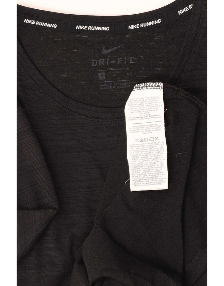 Nike Herre Dri Fit T-Shirt Top Medium Sort Nålestribet Polyester