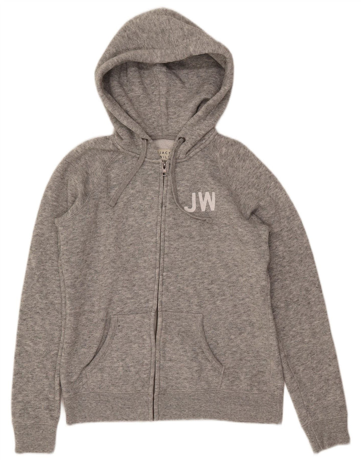 JACK WILLS Dame-hættetrøje med lynlås DK 14 Large Grå Flecked Polyester