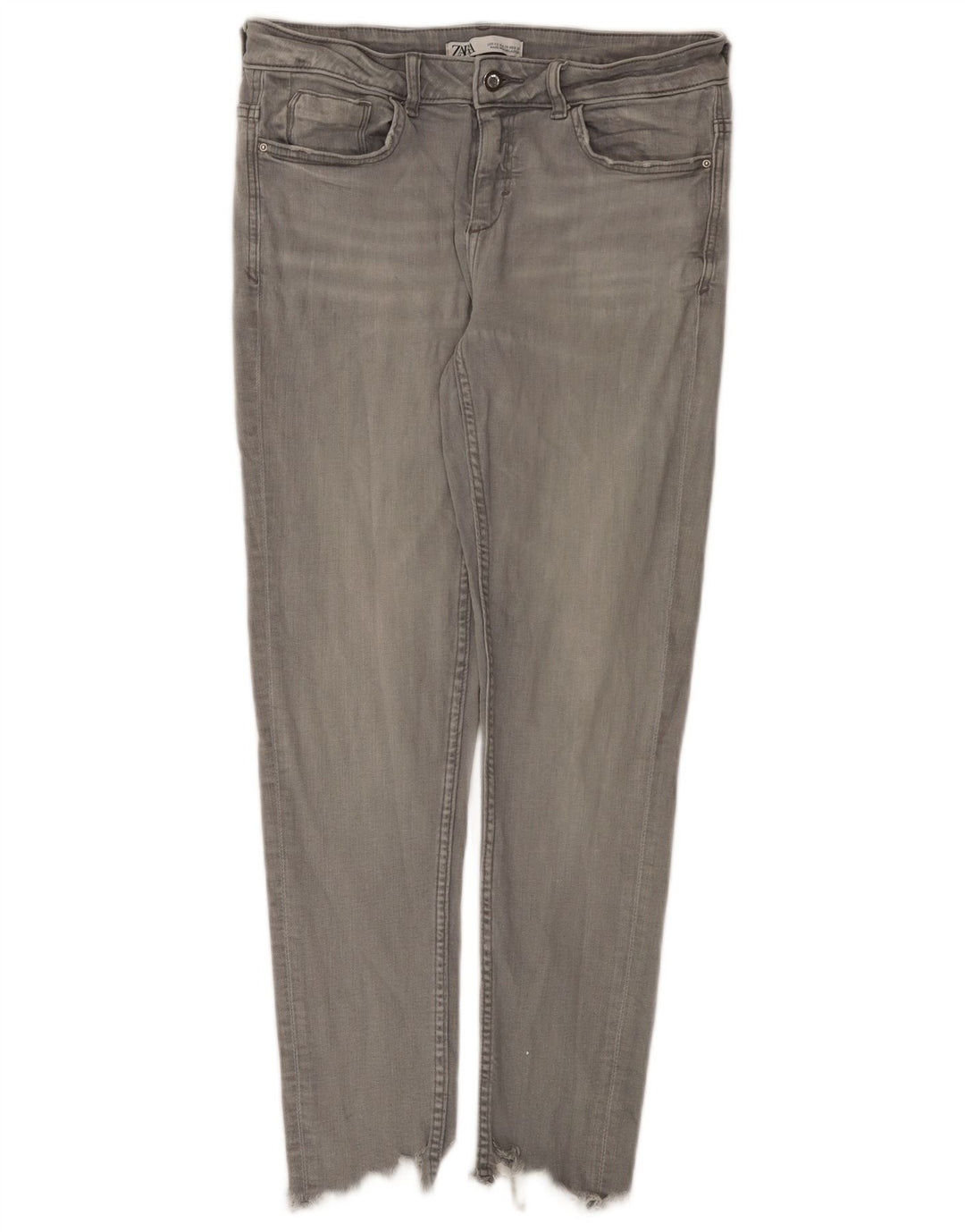 Zara Dame Slim Jeans EU 40 Medium W30 L27 Grå Bomuld