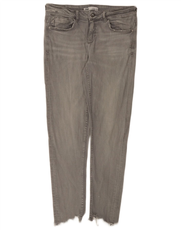 Zara Dame Slim Jeans EU 40 Medium W30 L27 Grå Bomuld