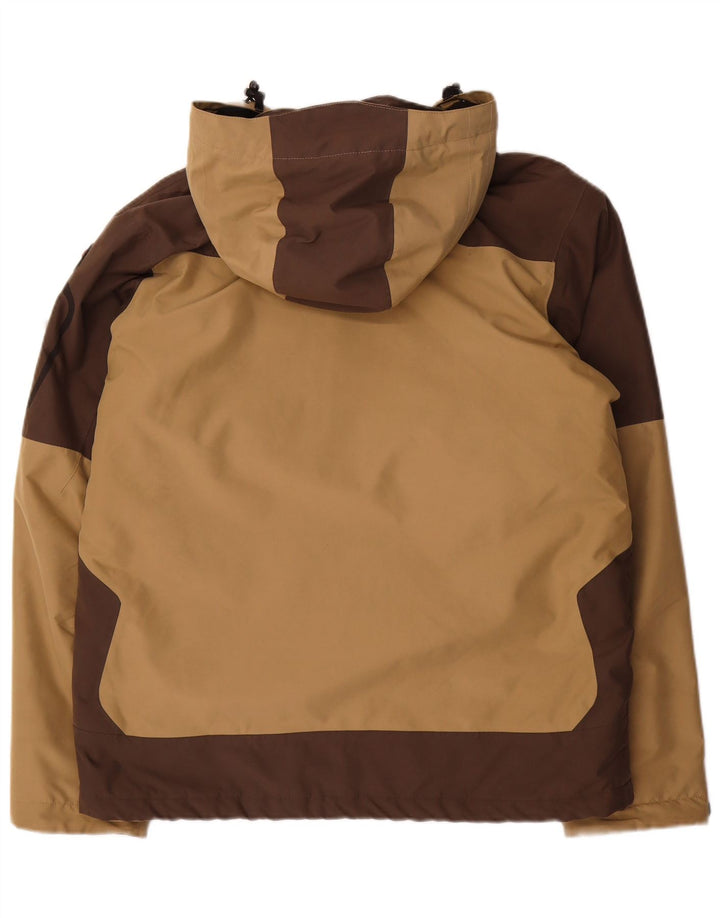 Killtec Herre Hooded Windbreaker Jacket UK 38 Medium Brown Colourblock