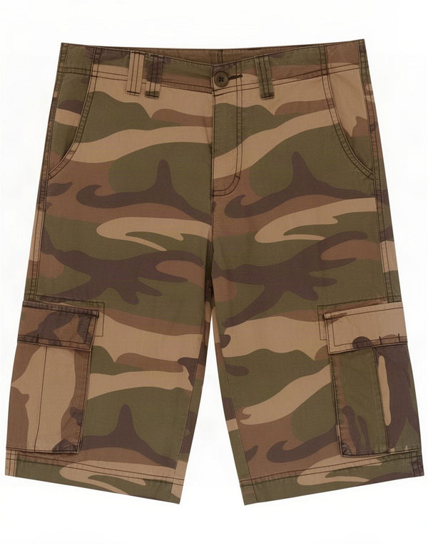 Benetton Boys Cargo Shorts 10-11 Years XL W28 Khaki Camouflage Cotton