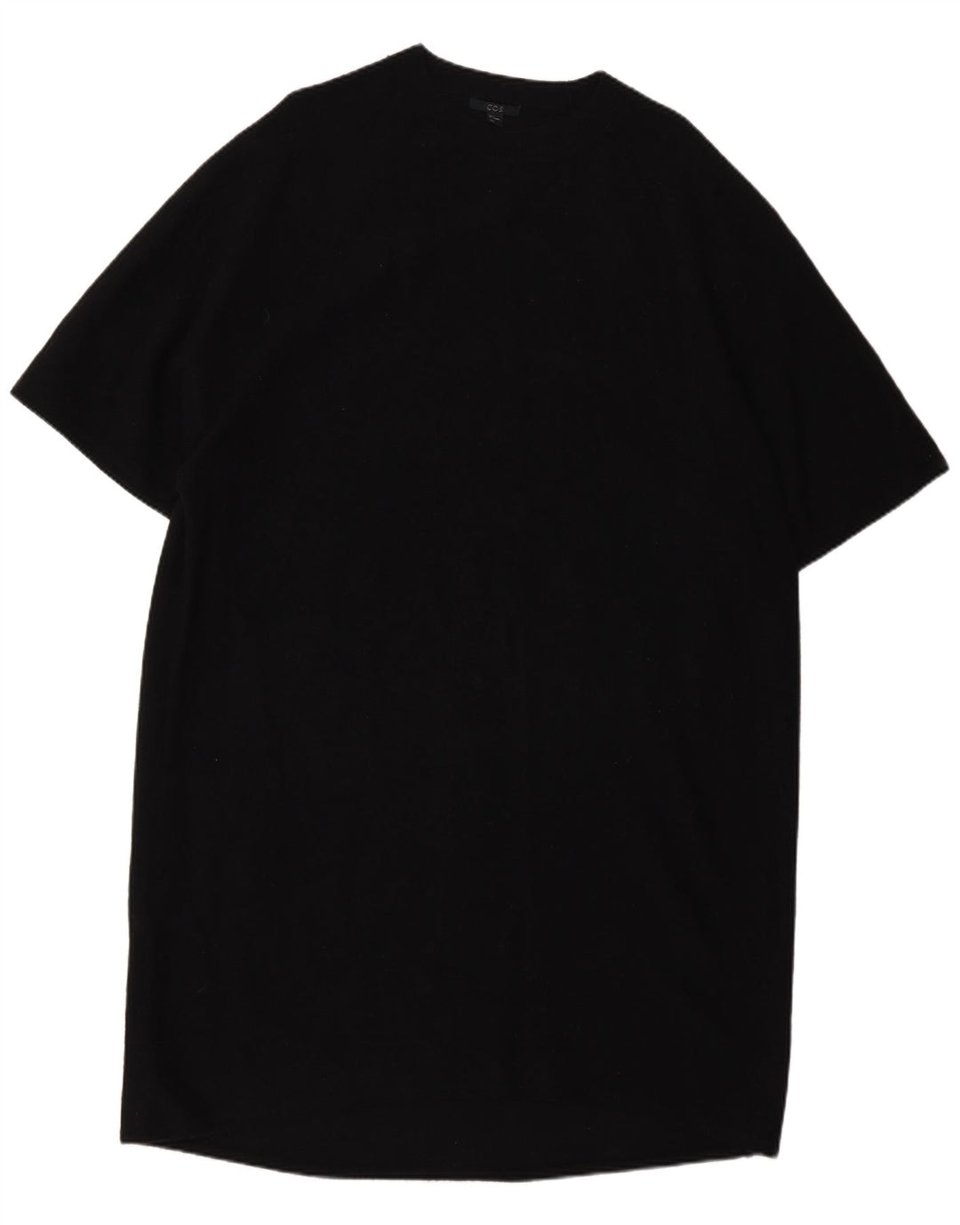 Cos Kvinders Oversized Kortærmede Jumper Dress UK 10 Small Black Wool