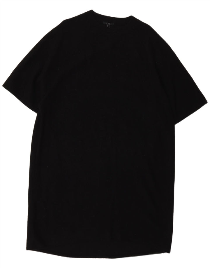 Cos Kvinders Oversized Kortærmede Jumper Dress UK 10 Small Black Wool