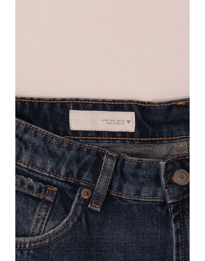 Zara Dame Denim Shorts EU 40 Medium W30 Blå