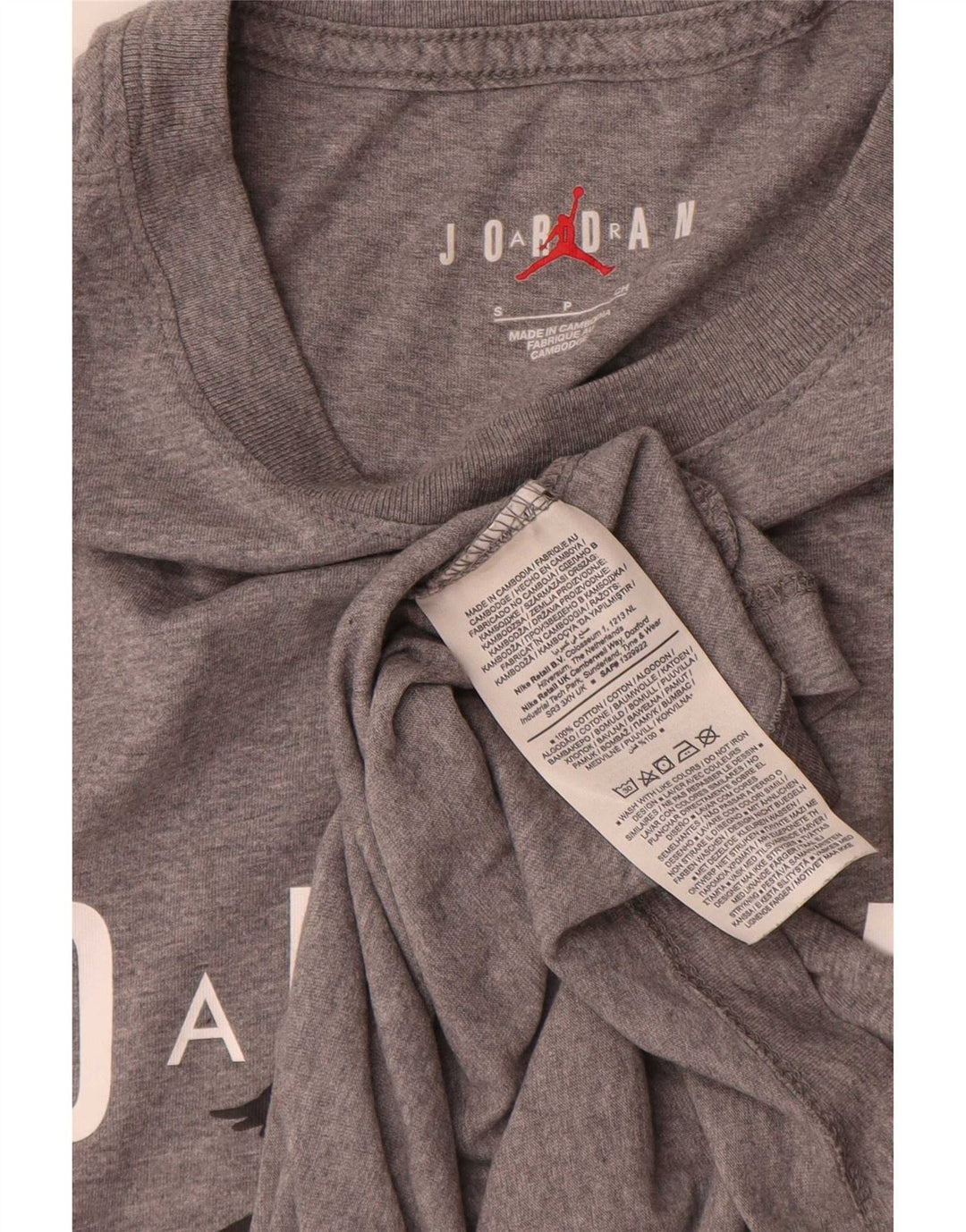 Jordan Herre grafisk T-shirt top lille grå bomuld