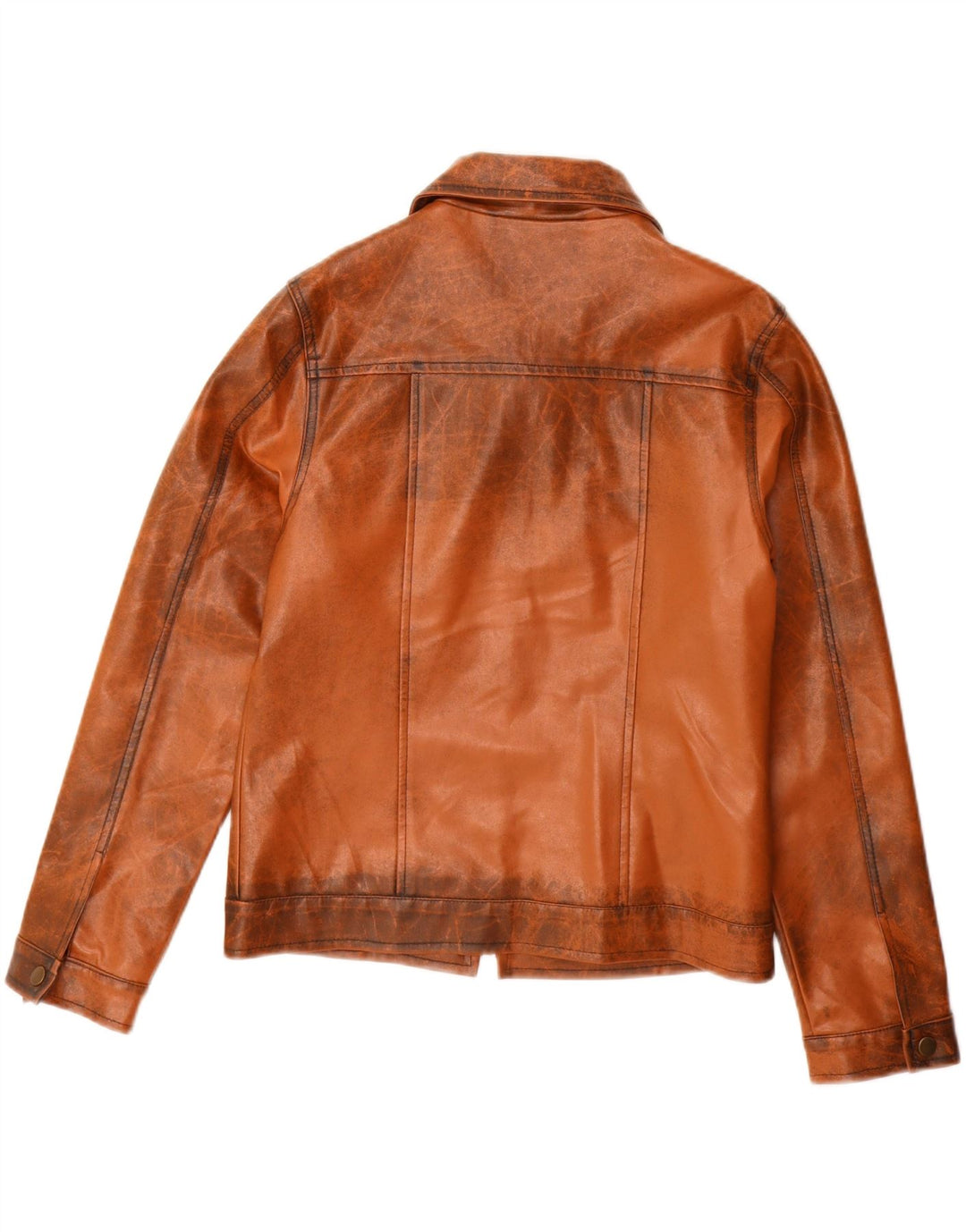 VINTAGE Dame Læderjakke UK 14 Stor Brun